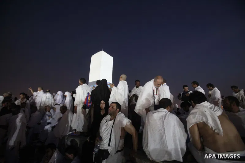 Muslim pilgrims pray on Mount Arafat, near Mecca, as they take part in one of the Hajj rituals on October 3, 2014. The pilgrims perform a series of rituals during the annual Hajj. They circumambulate the kaaba seven time...
