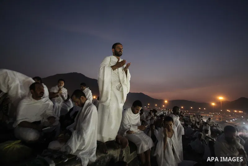 Muslim pilgrims pray on Mount Arafat, near Mecca, as they take part in one of the Hajj rituals on October 3, 2014. The pilgrims perform a series of rituals during the annual Hajj. They circumambulate the kaaba seven time...