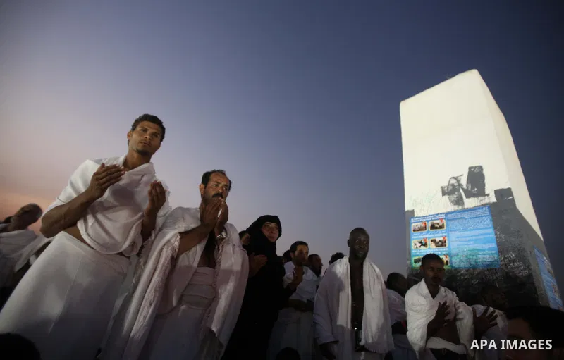 Muslim pilgrims pray on Mount Arafat, near Mecca, as they take part in one of the Hajj rituals on October 3, 2014. The pilgrims perform a series of rituals during the annual Hajj. They circumambulate the kaaba seven time...