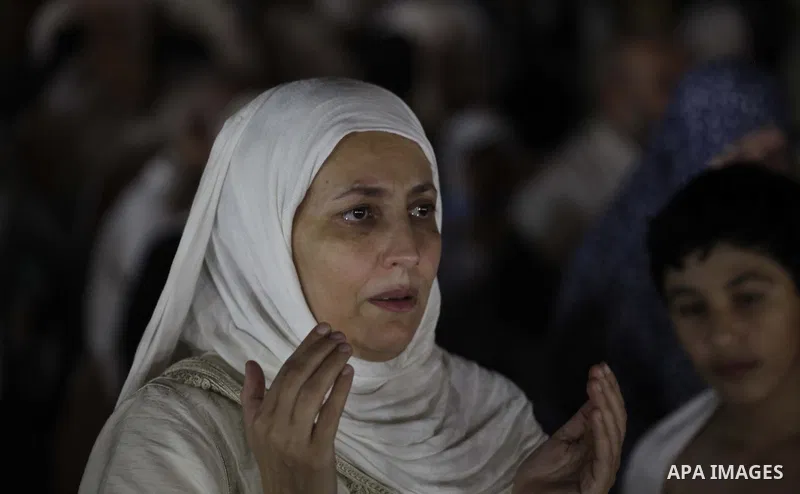 Muslim pilgrims pray on Mount Arafat, near Mecca, as they take part in one of the Hajj rituals on October 3, 2014. The pilgrims perform a series of rituals during the annual Hajj. They circumambulate the kaaba seven time...