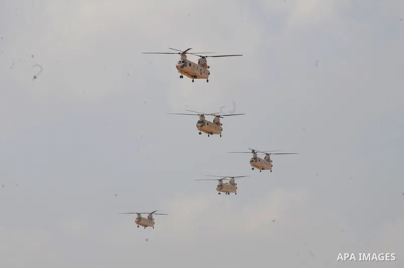 Military helicopters of Egyptian Armed Forces are seen as Egypt reinforces its 2. and 3. armies in the Sinai Peninsula, Egypt on October 27, 2014. Pool / Egyptian Armed Forces / apaimages