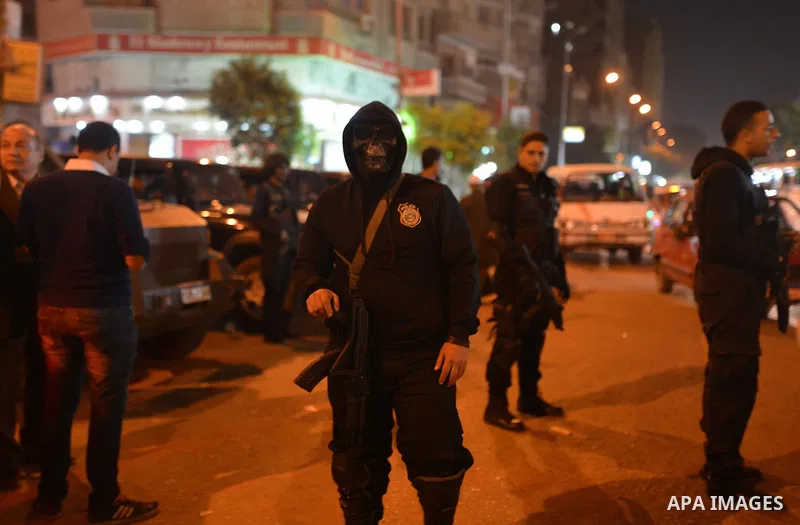 Egyptian security forces take security measures after the call of Salafi movement for 'Muslim Youth Intifada' anti-government demonstrations against the regime of Egyptian President Abdel Fattah el-Sisi in Faisal distric...