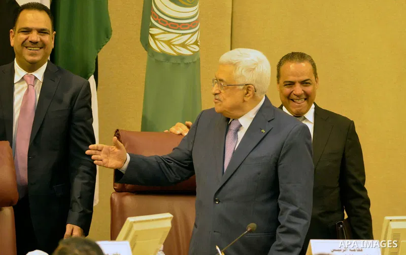 Palestinian President Mahmoud Abbas attends the Arab League Foreign Ministers emergency meeting at the League's headquarters in Cairo, Egypt, 29 November 2014. The meeting is held to discuss the situation in east Jerusal...