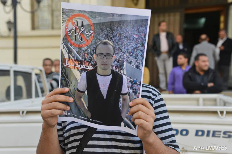 Egyptian students who support Muslim Brotherhood and ousted president Mohammed Morsi, take part in a demonstration to demand for release the detained students, at Cairo University, in Cairo, Dec. 02, 2014. Photo by Amr S...