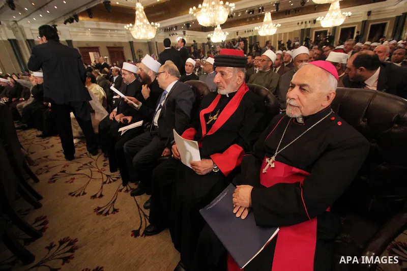 Muslim scholars and popes of eastern churches attend the conference "Azhar in the face of terrorism and extremism" in Cairo, December 3, 2014. Grand Imam of Egypt s al-Azhar Institution Ahmed al-Tayeb addressed a two-day...