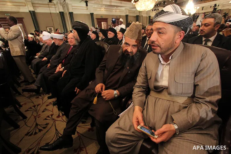 Muslim scholars and popes of eastern churches attend the conference "Azhar in the face of terrorism and extremism" in Cairo, December 3, 2014. Grand Imam of Egypt s al-Azhar Institution Ahmed al-Tayeb addressed a two-day...