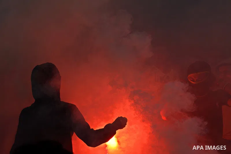 Egyptian students, who are members of Students Against the Coup group (SAC), take part in a demonstration against the military rule, at Cairo University on December 9, 2014. Photo by Amr Sayed