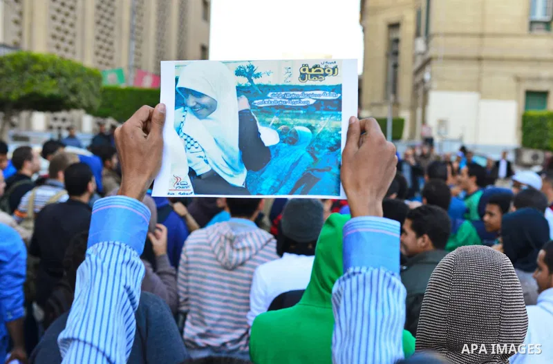 Egyptian supporters of Muslim Brotherhood who belonged to "Students against Coup" movement participate in a demonstration to demand the release of their detained colleagues, outside the Cairo University, Cairo December 2...