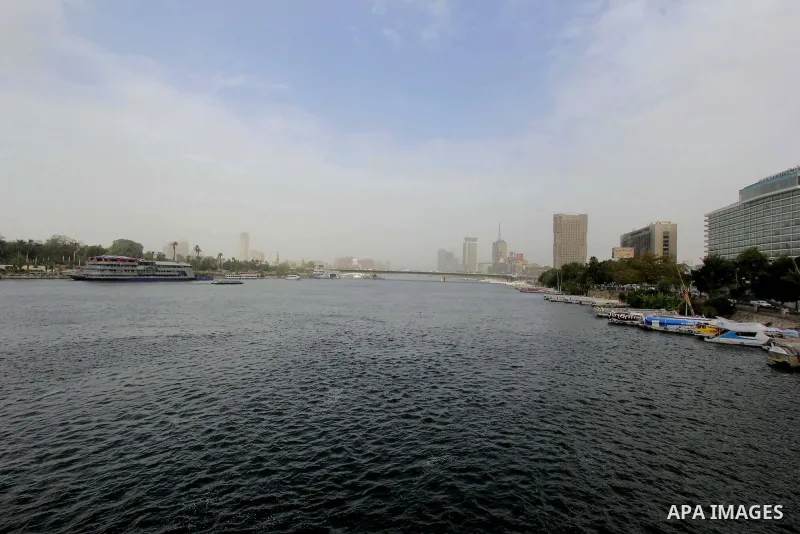 A general view of Nile river during a sandstorm in the city of Cairo January 7, 2015. Several countries in the Middle East are bracing for cold weather this week, with snow storm "Huda," also called "Zina," expected to h...