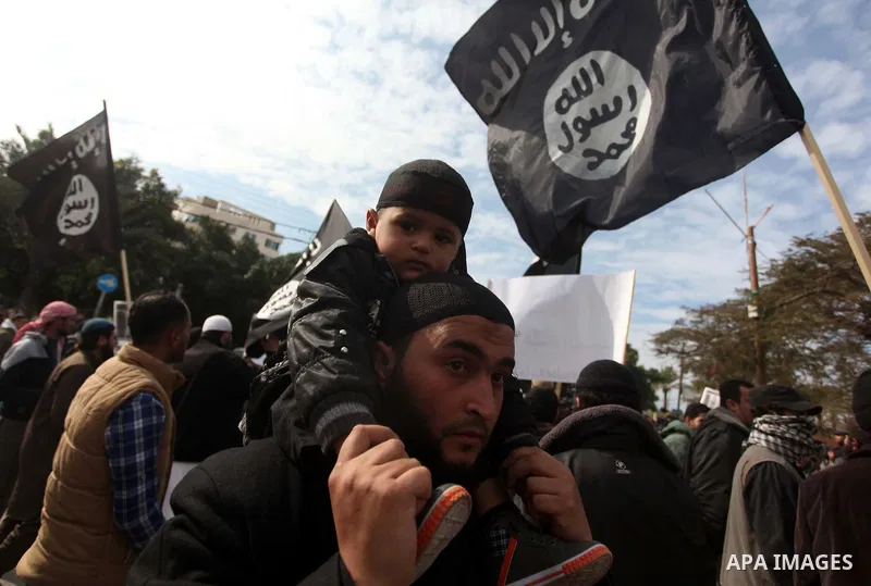 Palestinian Salafists shout during a protest against satirical French weekly magazine Charlie Hebdo's cartoons of the Prophet Mohammad, in Gaza city January 19, 2015. Dozens of Jihadist Salafi men rallied in Gaza on Mond...