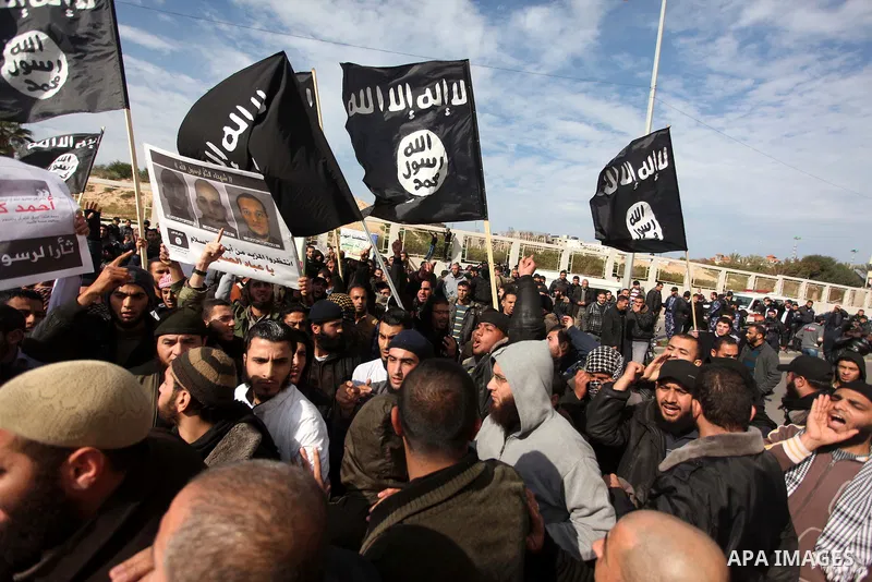 Palestinian Salafists take part in a protest against satirical French weekly magazine Charlie Hebdo's cartoons of the Prophet Mohammad, outside the French Cultural Centre in Gaza city January 19, 2015. Dozens of Jihadist...