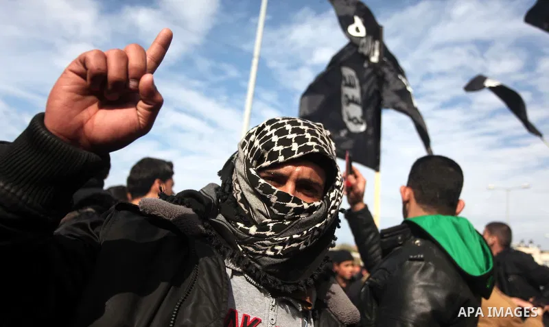 Palestinian Salafists take part in a protest against satirical French weekly magazine Charlie Hebdo's cartoons of the Prophet Mohammad, outside the French Cultural Centre in Gaza city January 19, 2015. Dozens of Jihadist...