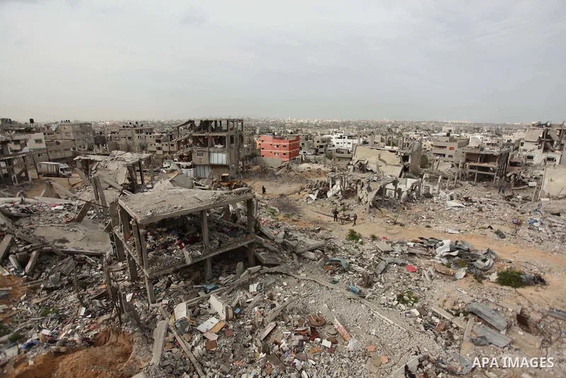 The rubbles of houses, which were destroyed during the recent Israeli offensive on Gaza Strip, are seen in the last day of 2014, in Shijaiyah neighborhood, east Gaza city on January 27, 2015. The main U.N. aid agency in...