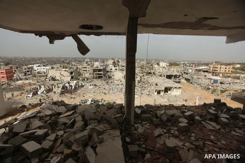 The rubbles of houses, which were destroyed during the recent Israeli offensive on Gaza Strip, are seen in the last day of 2014, in Shijaiyah neighborhood, east Gaza city on January 27, 2015. The main U.N. aid agency in...