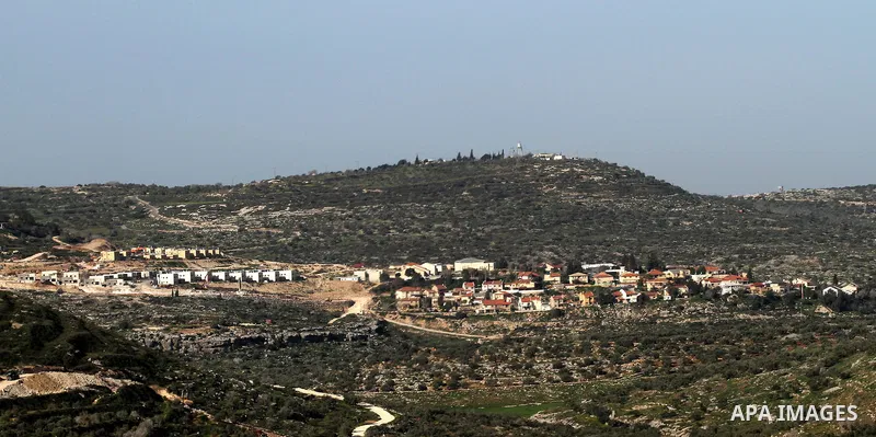 A picture shows a partial view of the Israeli settlement of Qadumim (Kedumim), near the Palestinian town of Nablus, in the Israeli-occupied West Bank, on February 10, 2015. According to the Israeli press, the country is...