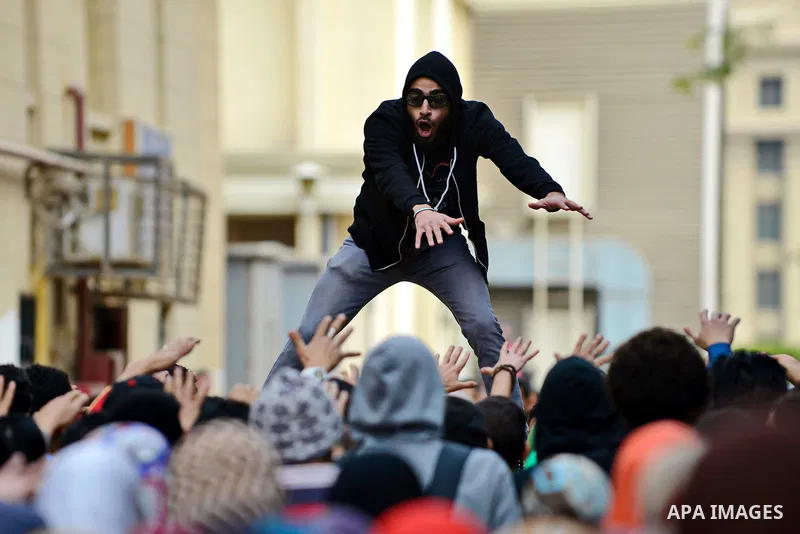 Egyptian students who are support ousted President Mohamed Morsi and the Muslim Brotherhood shout slogans during protest against the military rule, in Cairo University on February 18, 2015. Due to the escalation of stude...