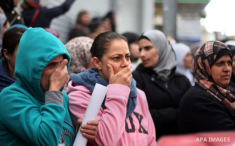 Relatives mourn during the funeral of 19-year old Palestinian Jihad al-Jaafari, who was shot dead on the roof of his house after Israeli soldiers entered the Dheishe refugee camp, near the West Bank city of Bethlehem bef...