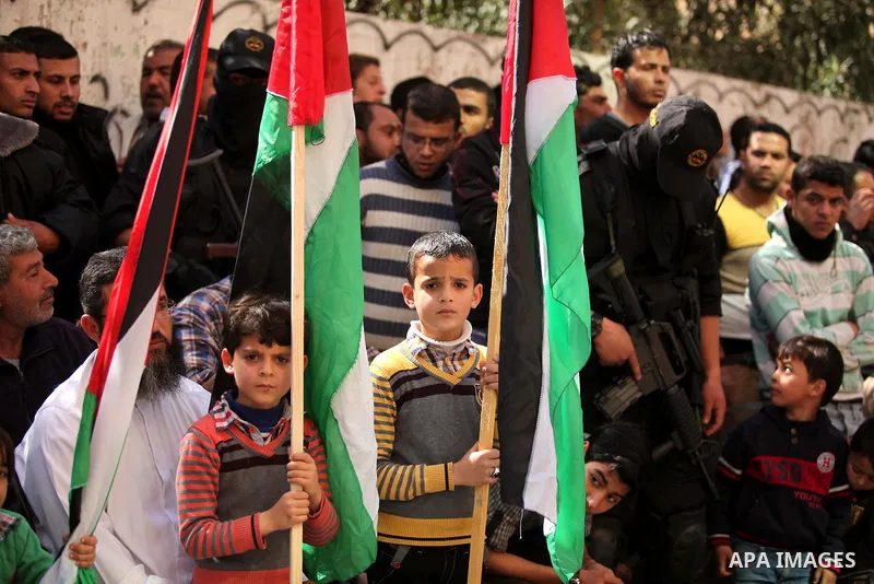 Supporters of Islamic Jihad movement take part in a rally in support of Palestinian prisoners in Israeli jails, in Gaza city on February 27, 2015. Israel has enforced severe measures against the Palestinian Islamic Jihad...