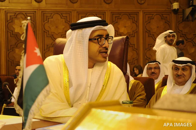 The United Arab Emirates Foreign Minister Sheik Abdullah bin Zayed Al Nahyan, attends a meeting of Arab League foreign ministers at the League headquarters in Cairo March 9, 2015. Saudi Arabia has blocked a plan for Swed...