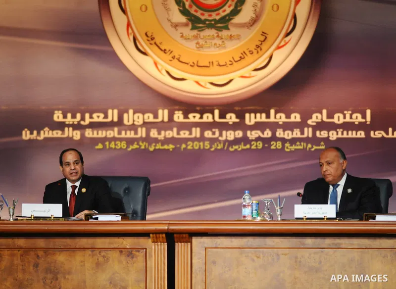A handout picture made available by the Egyptian presidency shows Egyptian President Abdel Fattah al-Sisi give a speech during the opening meeting of the Arab Summit in Sharm el-Sheikh, in the South Sinai governorate, so...