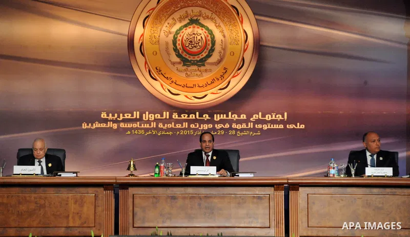 A handout picture made available by the Egyptian presidency shows Egyptian President Abdel Fattah al-Sisi give a speech during the opening meeting of the Arab Summit in Sharm el-Sheikh, in the South Sinai governorate, so...