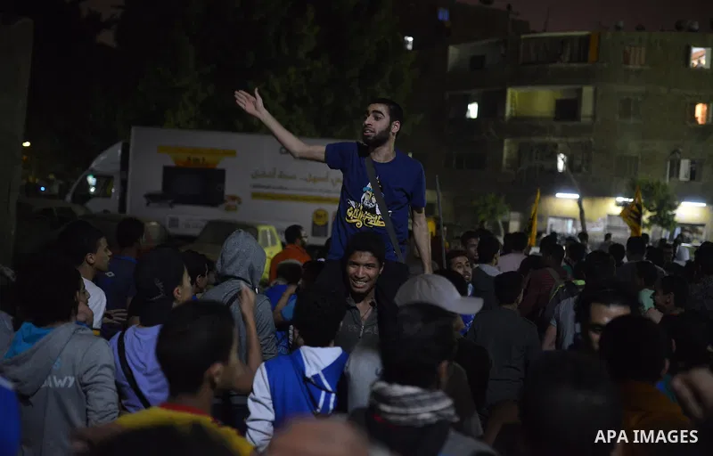 Egyptian students who support ousted President Mohamed Morsi and the Muslim Brotherhood take part in a demonstration in El-Sharabia in Cairo on March 28, 2015. Photo by Amr Sayed