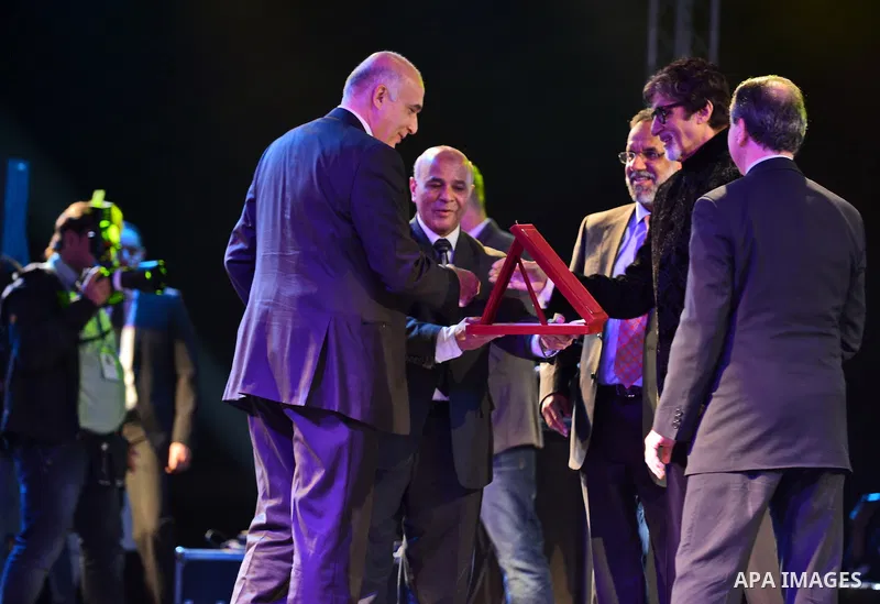 India's megastar Amitabh Bachchan attends a ceremony of the third edition of the India by the Nile festival, in Cairo on March 31, 2015. The organizers said the focus was to get tourists to visit Egypt from India and the...