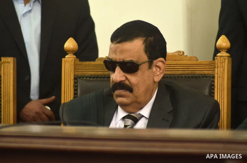 Egyptian Judge attends the trial of defendants in the US embassy violence in Cairo on April 2, 2015. The Cairo Criminal Court delayed the trial of 23 of members of Muslim Brotherhood accusing in the violence outside the...