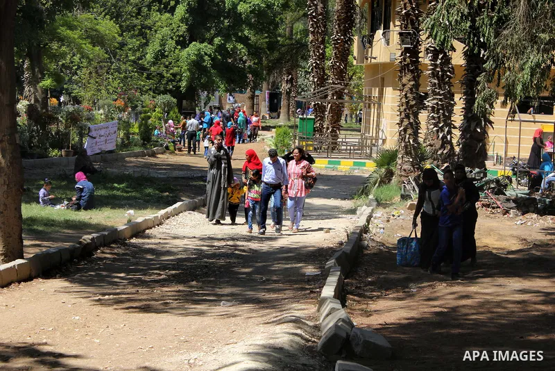 Egyptians visit the spring flower exhibition held at Orman Botanical Garden in Giza, Egypt, on April 13, 2015. Egyptians celebrate the Sham El Nessim, or the Festival of Spring Breeze, which marks the beginning of spring...