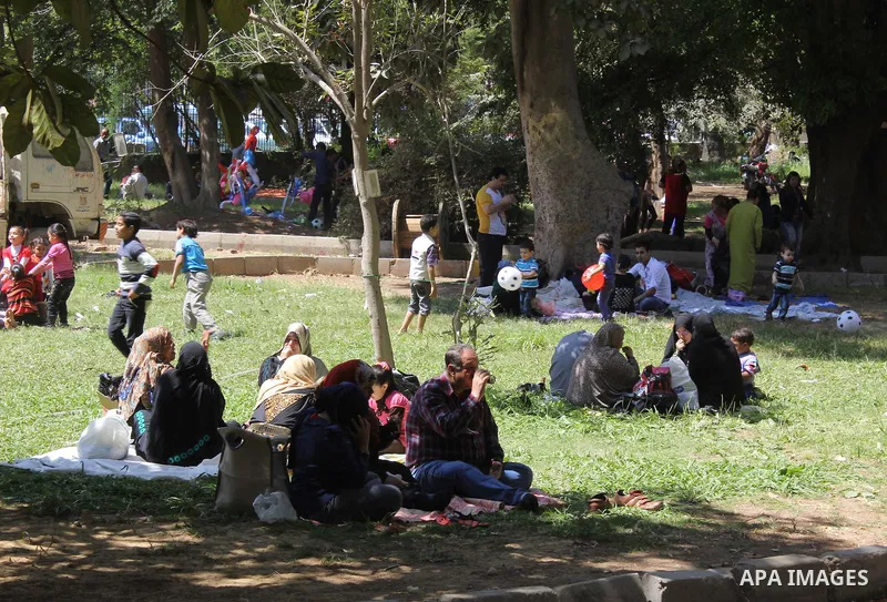Egyptians visit the spring flower exhibition held at Orman Botanical Garden in Giza, Egypt, on April 13, 2015. Egyptians celebrate the Sham El Nessim, or the Festival of Spring Breeze, which marks the beginning of spring...