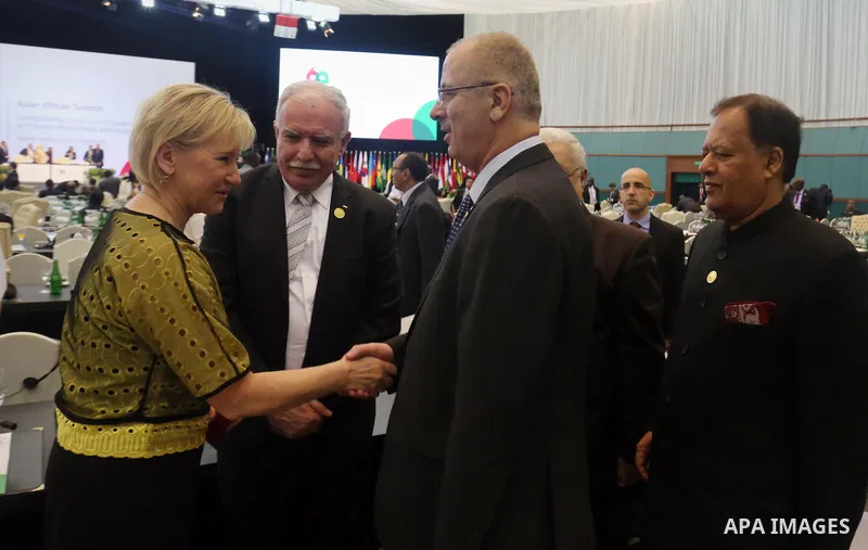 Palestinian Prime Minister Rami Hamdallah chairs the Asian African Conference in Jakarta April 23, 2015. The 60th Asian-African Conference is held in Jakarta and Bandung from 19 to 24 April 2015. Photo by Prime Minister...