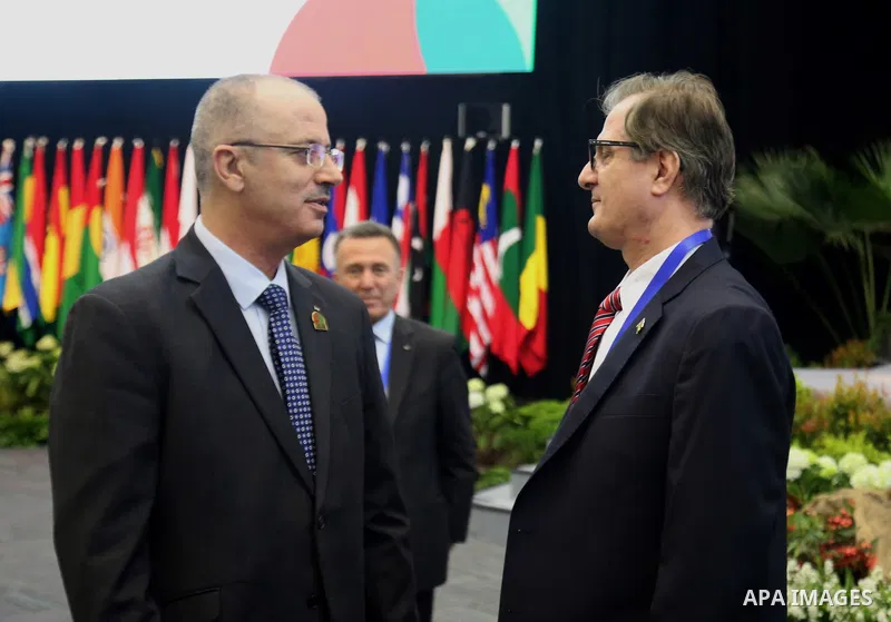 Palestinian Prime Minister Rami Hamdallah chairs the Asian African Conference in Jakarta April 23, 2015. The 60th Asian-African Conference is held in Jakarta and Bandung from 19 to 24 April 2015. Photo by Prime Minister...