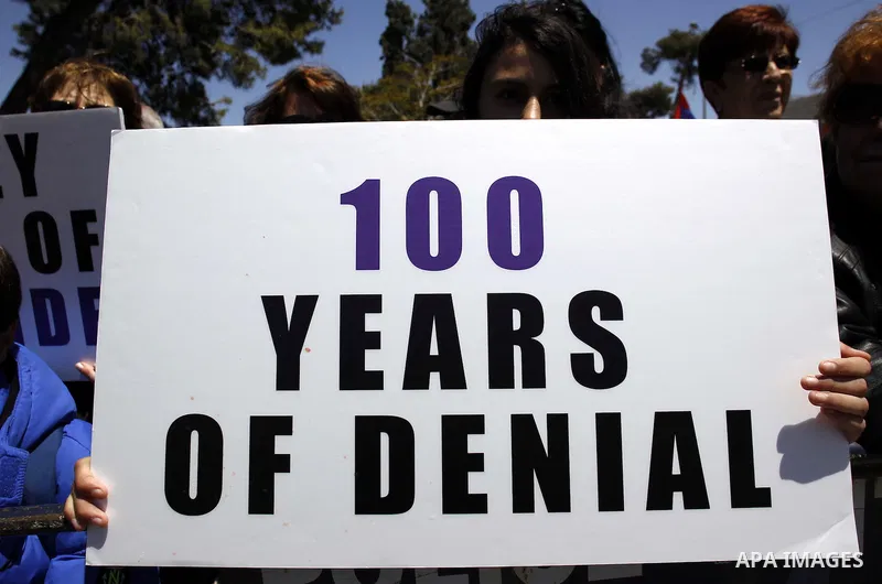 Armenians demonstrate in front of the Turkish consulate to commemorate the 100th anniversary of the 1915 Armenian genocide, in Jerusalem April 24, 2015. Historians estimate up to 1.5 million Armenians were killed by Otto...