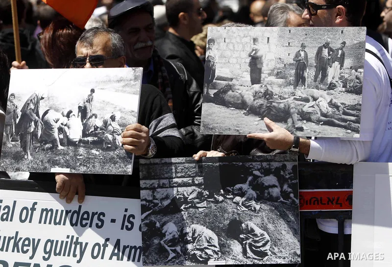 Armenians demonstrate in front of the Turkish consulate to commemorate the 100th anniversary of the 1915 Armenian genocide, in Jerusalem April 24, 2015. Historians estimate up to 1.5 million Armenians were killed by Otto...