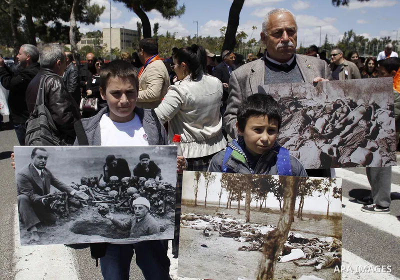 Armenians demonstrate in front of the Turkish consulate to commemorate the 100th anniversary of the 1915 Armenian genocide, in Jerusalem April 24, 2015. Historians estimate up to 1.5 million Armenians were killed by Otto...