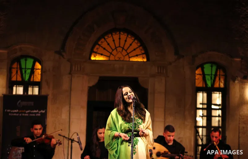 Band of Bethlehem for Arab Music take part in a festival of Arab music 2015, in Jerusalem, on May 1, 2015. Photo by Saeb Awad