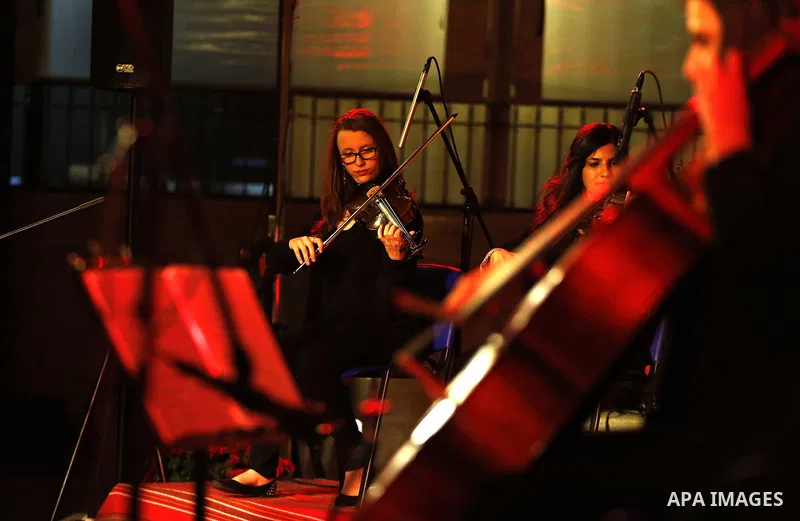 Band of Bethlehem for Arab Music take part in a festival of Arab music 2015, in Jerusalem, on May 1, 2015. Photo by Saeb Awad