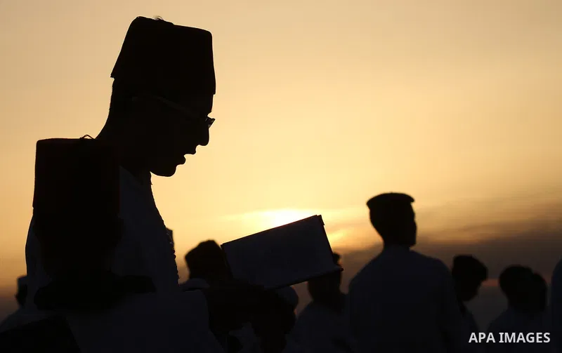 Members of the Samaritan sect take part in a traditional pilgrimage marking the holiday of Passover atop Mount Gerizim near the West Bank city of Nablus, on May 9, 2015. Samaritans have been present on the Land of Israel...