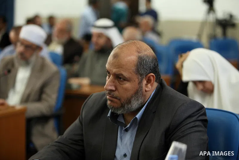 Members of the Palestinian legislative council from Hamas movement attend a meeting at the legislative council in Gaza city on May 13, 2015. Photo by Ashraf Amra