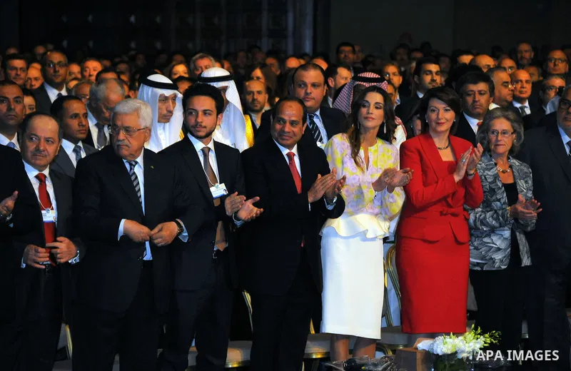Egypt's President Abdel-Fattah el-Sissi attends the opening session of the World Economic Forum at the King Hussien convention center, Southern Shuneh, Jordan, May 22, 2015. Abdel-Fattah el-Sissi, who has led a massive c...