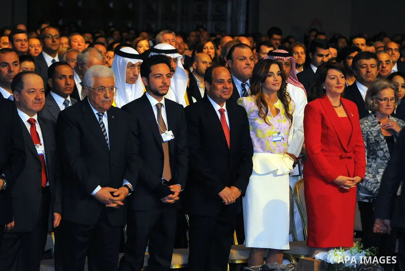 Egypt's President Abdel-Fattah el-Sissi attends the opening session of the World Economic Forum at the King Hussien convention center, Southern Shuneh, Jordan, May 22, 2015. Abdel-Fattah el-Sissi, who has led a massive c...