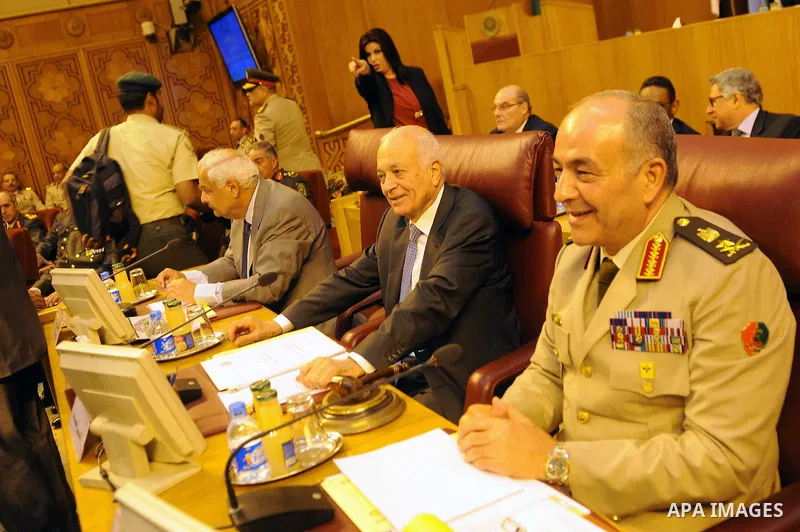 Arab army chiefs take part in a meeting in the Arab League's headquarters in the Egyptian capital, Cairo, on May 23, 2015, where Arab army chiefs met to discuss the details of building a region-wide joint Arab military f...