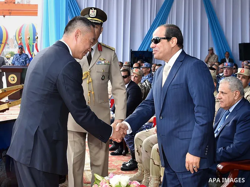 A handout picture provided by the Office of the Egyptian Presidency shows Egyptian President, Abdel Fattah al-Sisi attends the opening ceremony of Alexandria arsenal in Alexandria, Egypt on May 30, 2015. Photo by Egyptia...