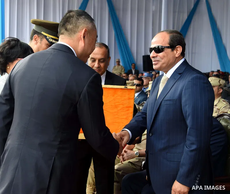 A handout picture provided by the Office of the Egyptian Presidency shows Egyptian President, Abdel Fattah al-Sisi attends the opening ceremony of Alexandria arsenal in Alexandria, Egypt on May 30, 2015. Photo by Egyptia...