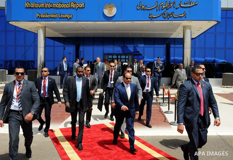 Egyptian President Abdel Fattah al-Sisi attends Sudanese President Omar al-Bashir's swearing in ceremony for another term of five years at the parliament in Khartoum, on June 2, 2015, a month and a half after his victory...