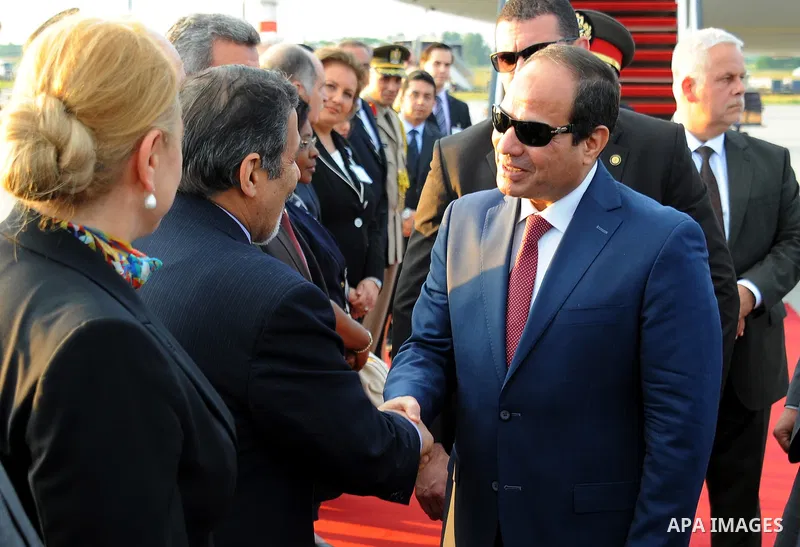 Egyptian President Abdel Fattah al-Sisi arrives at Budapest, Hungary, 05 June 2015. Al-Sisi is on a two-day visit in Hungary. Photo by Egyptian Presidency
