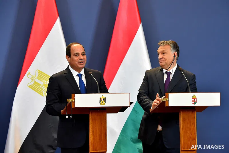 Egyptian President Abdel Fattah al-Sisi speaks during a press conference in Budapest on June 5, 2015 during his welcoming ceremony. The Egyptian guest is on a two-day official visit to the Hungarian capital. Photo by Egy...