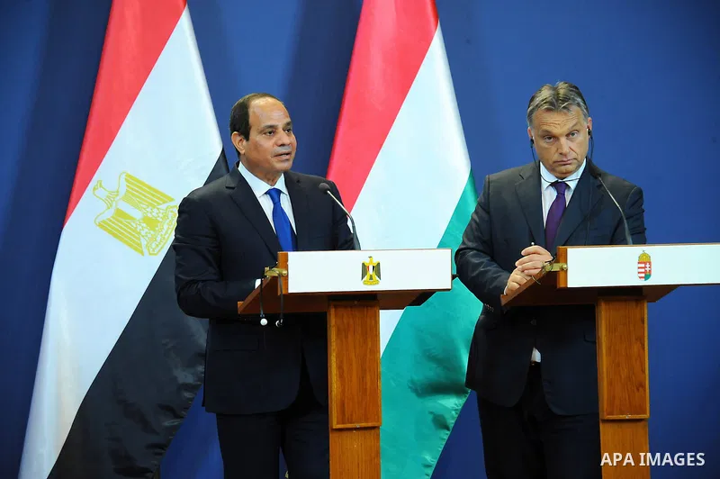 Egyptian President Abdel Fattah al-Sisi speaks during a press conference in Budapest on June 5, 2015 during his welcoming ceremony. The Egyptian guest is on a two-day official visit to the Hungarian capital. Photo by Egy...