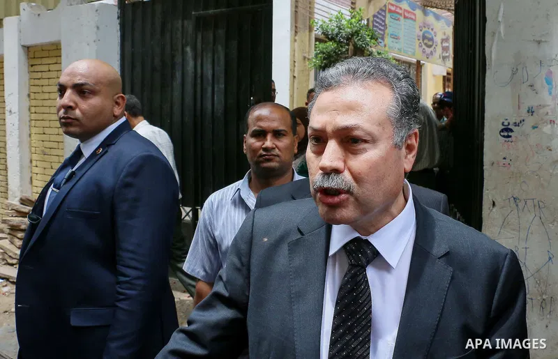 Egyptian Minister of Education Moheb El-Rafii visits a school during the first day of high school exams, in Cairo, June 6, 2015. Photo by Amr Sayed