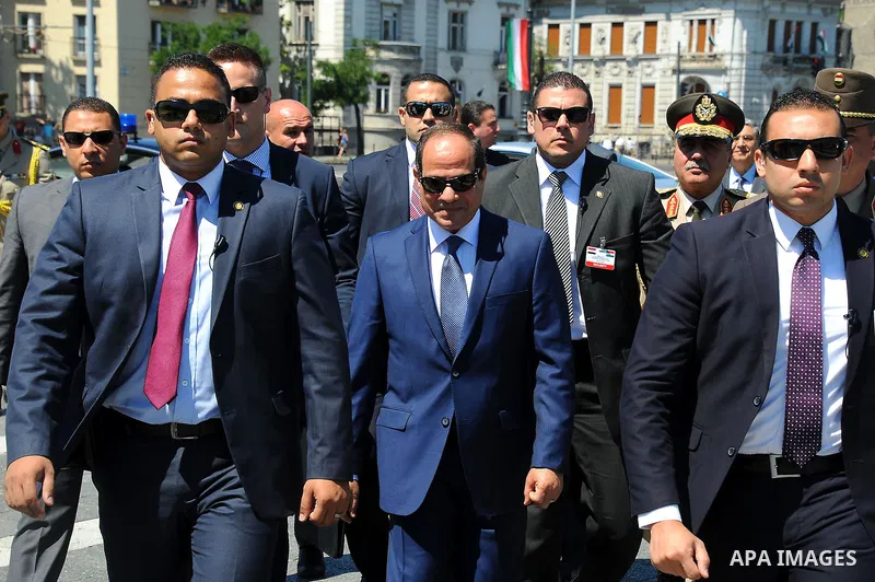 Egyptian President Abdel Fattah al-Sisi greets the Hungarian Egyptian community in Budapest on June 6, 2015. Photo by Egyptian Presidency